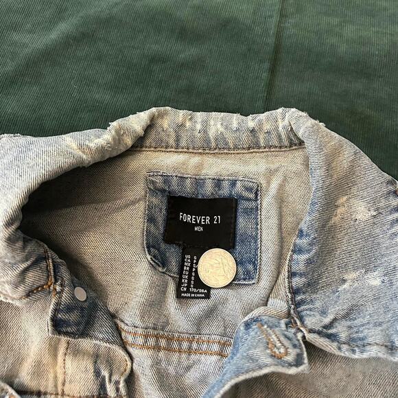 Y2k forever 21 distressed denim jacket - Picture 5 of 7